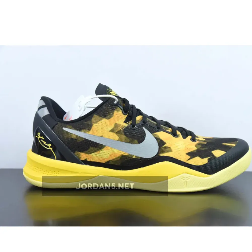 Nike Kobe 8 System Black/Strata Gray-Vivid Sulphur-Electric Yellow