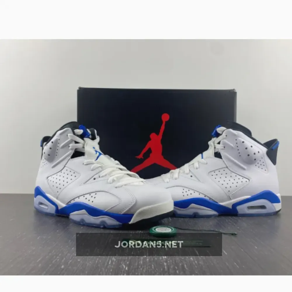 Air Jordan 6 White/Sport Blue-Black  384664-107
