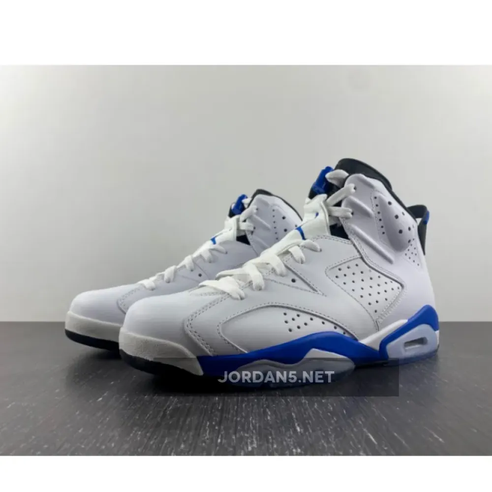 Air Jordan 6 White/Sport Blue-Black  384664-107