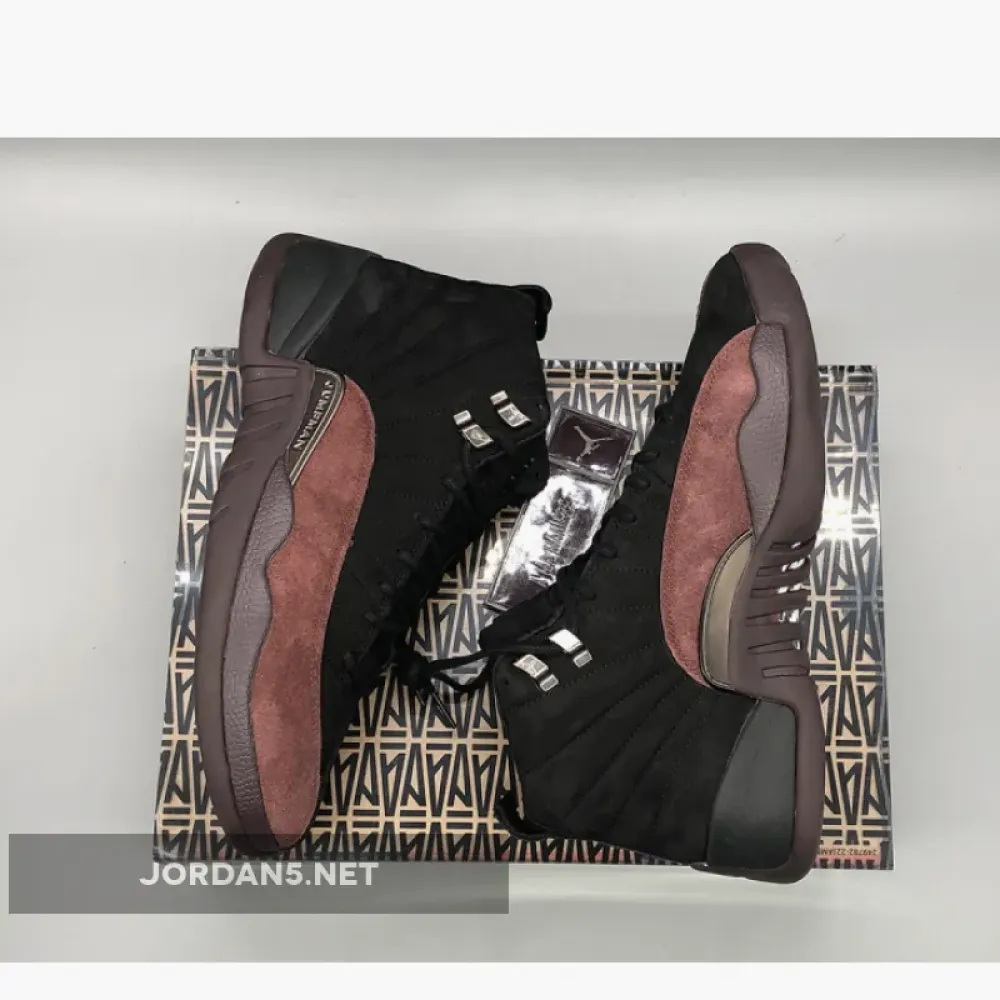 A Ma Maniére x Air Jordan 12 Black/Black-Burgundy Crush  DV6989-001