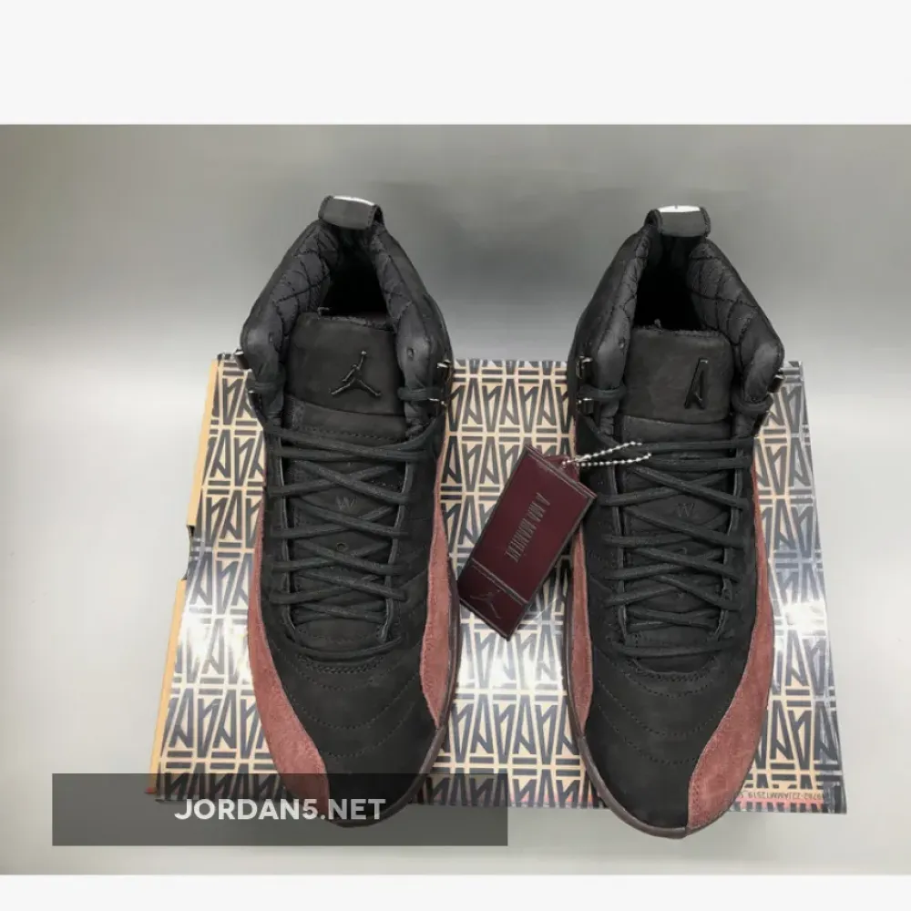 A Ma Maniére x Air Jordan 12 Black/Black-Burgundy Crush  DV6989-001