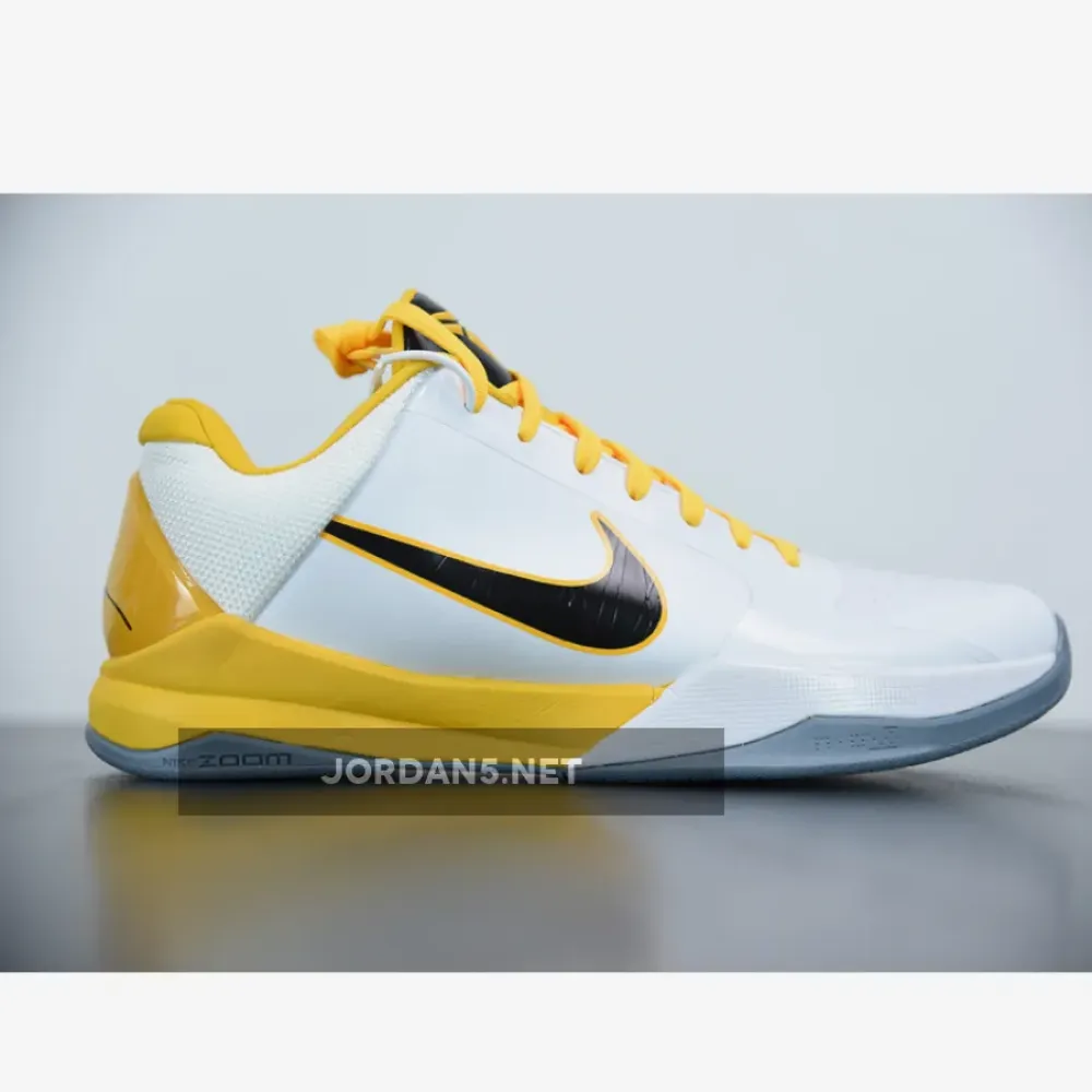 Nike Zoom Kobe 5 Summit White Black Yellow 386430-104