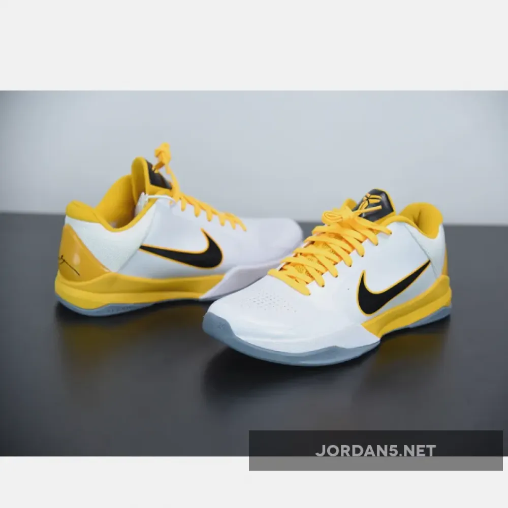 Nike Zoom Kobe 5 Summit White Black Yellow 386430-104