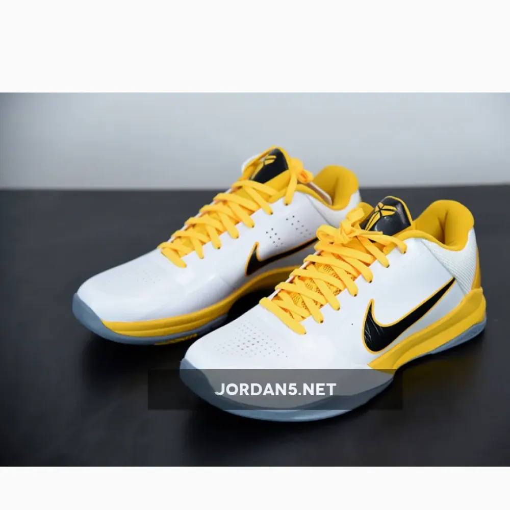 Nike Zoom Kobe 5 Summit White Black Yellow 386430-104