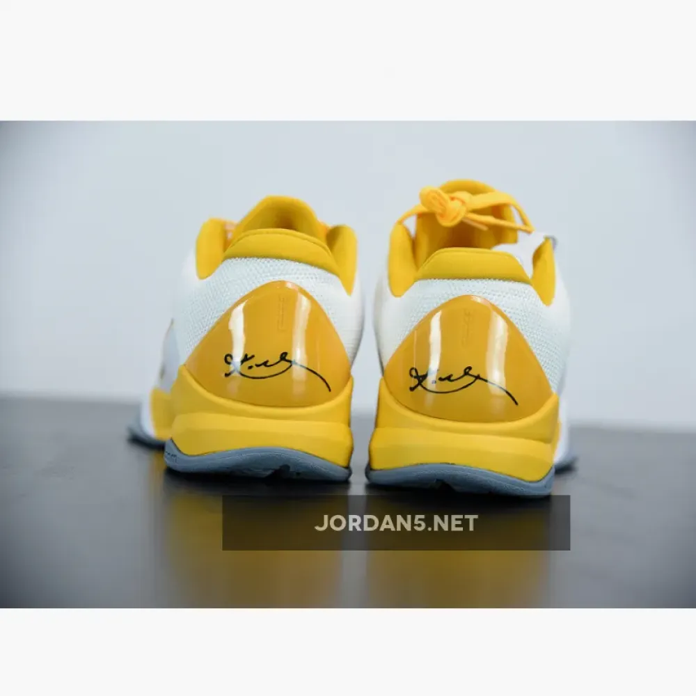 Nike Zoom Kobe 5 Summit White Black Yellow 386430-104