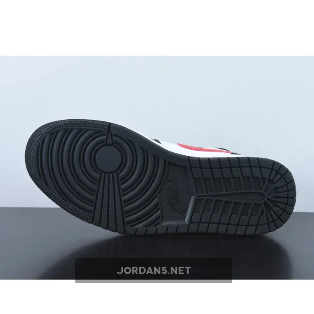 Air Jordan 1 Mid “Bred Toe” Black/White-Fire Red  554724-079