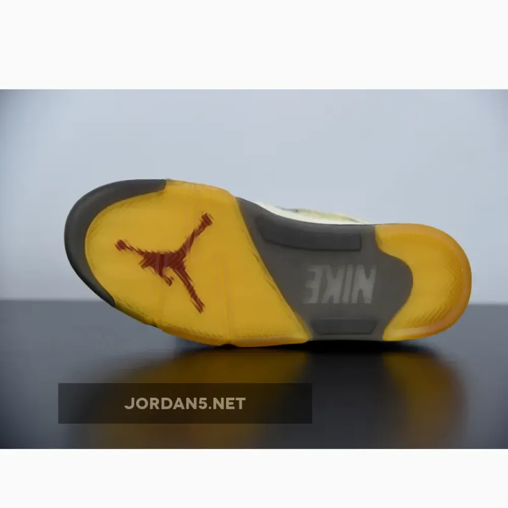 Off-White x Air Jordan 5 Sail/Fire Red-Muslin-Black DH8565-100