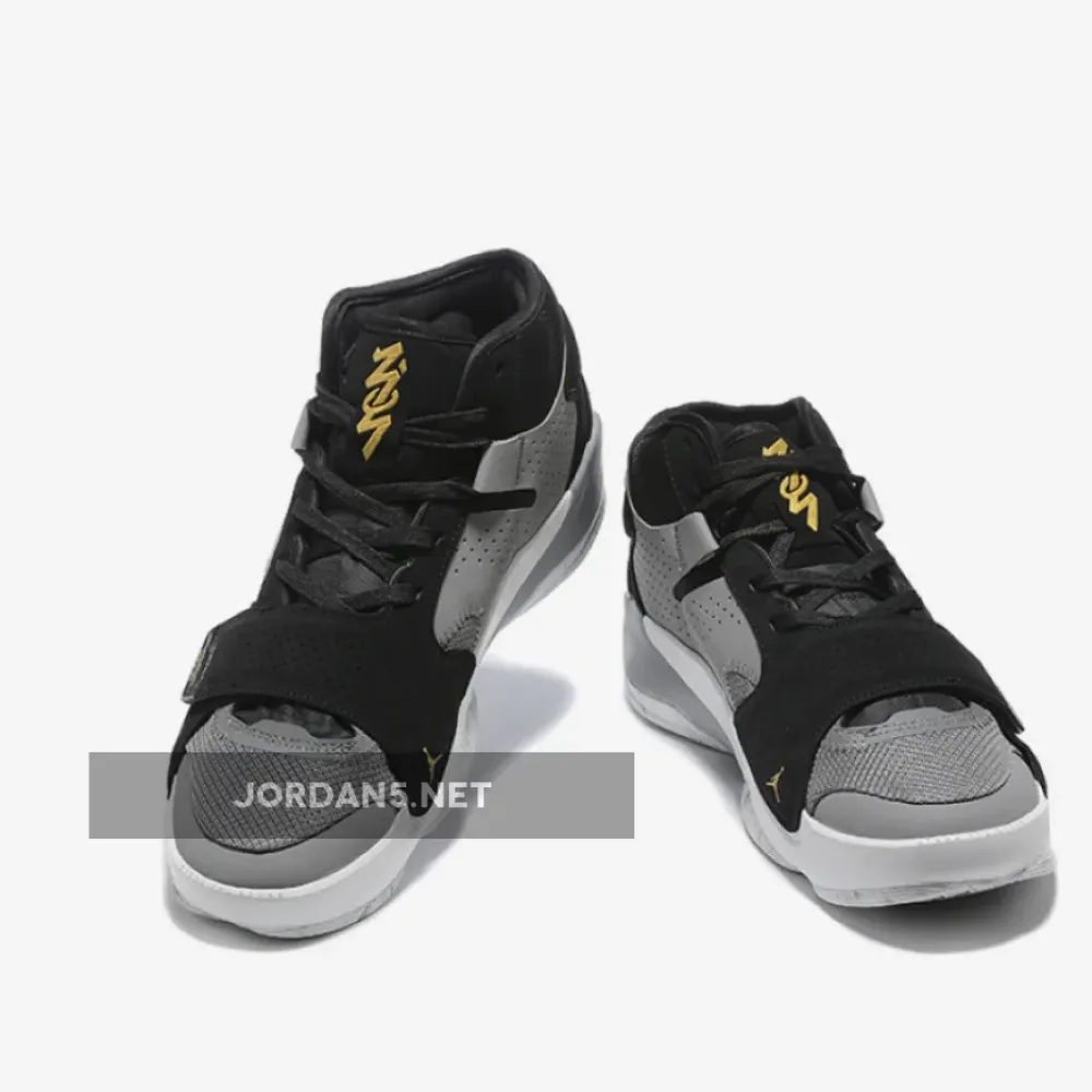 Jordan Zion 2 Grey Black and Gold  DQ7688-001