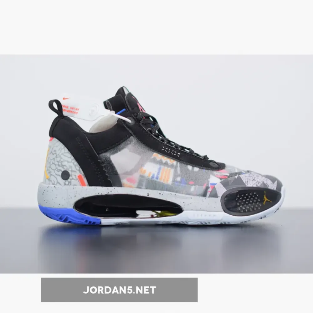 Air Jordan 34 Low Print White Blue  CZ7746-008