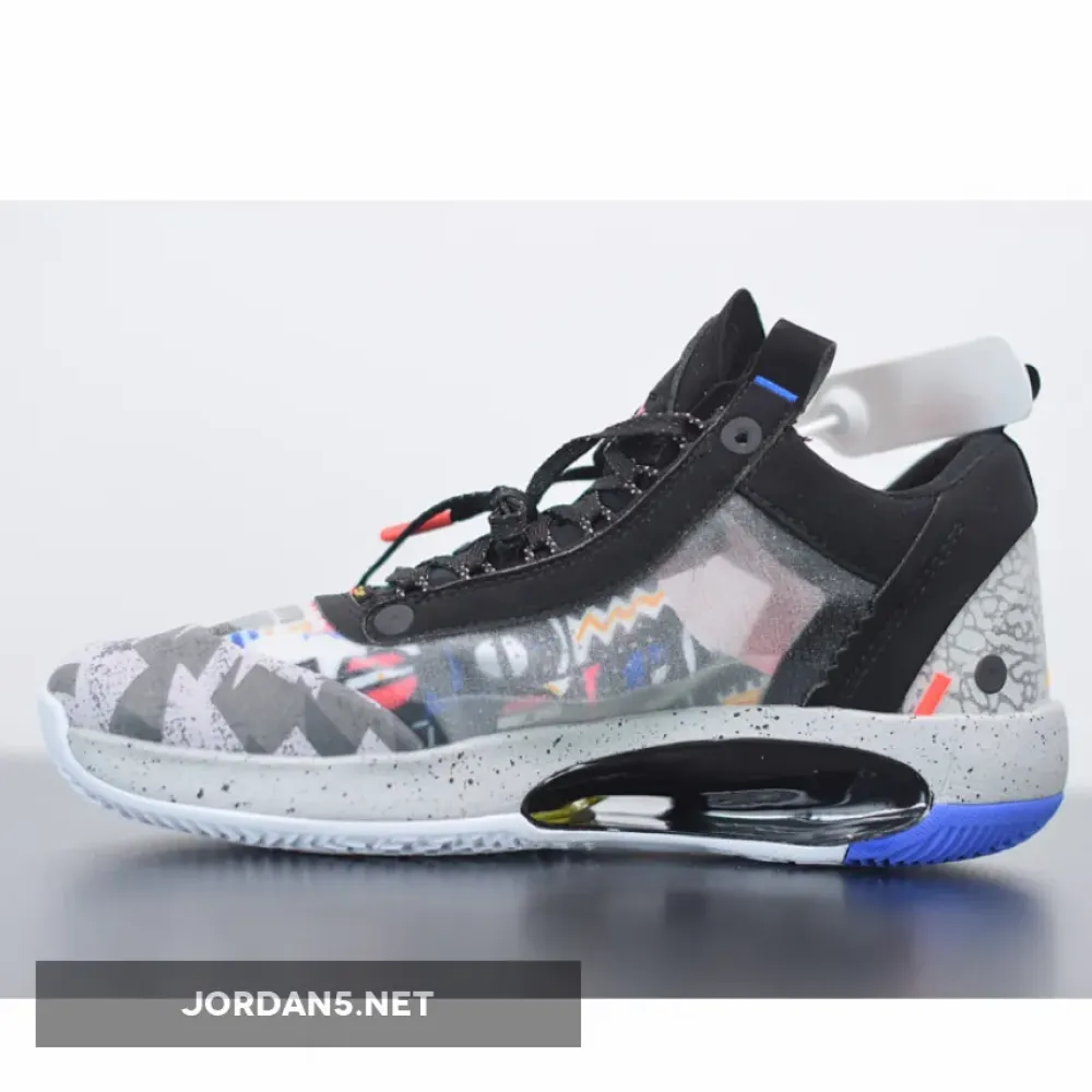 Air Jordan 34 Low Print White Blue  CZ7746-008