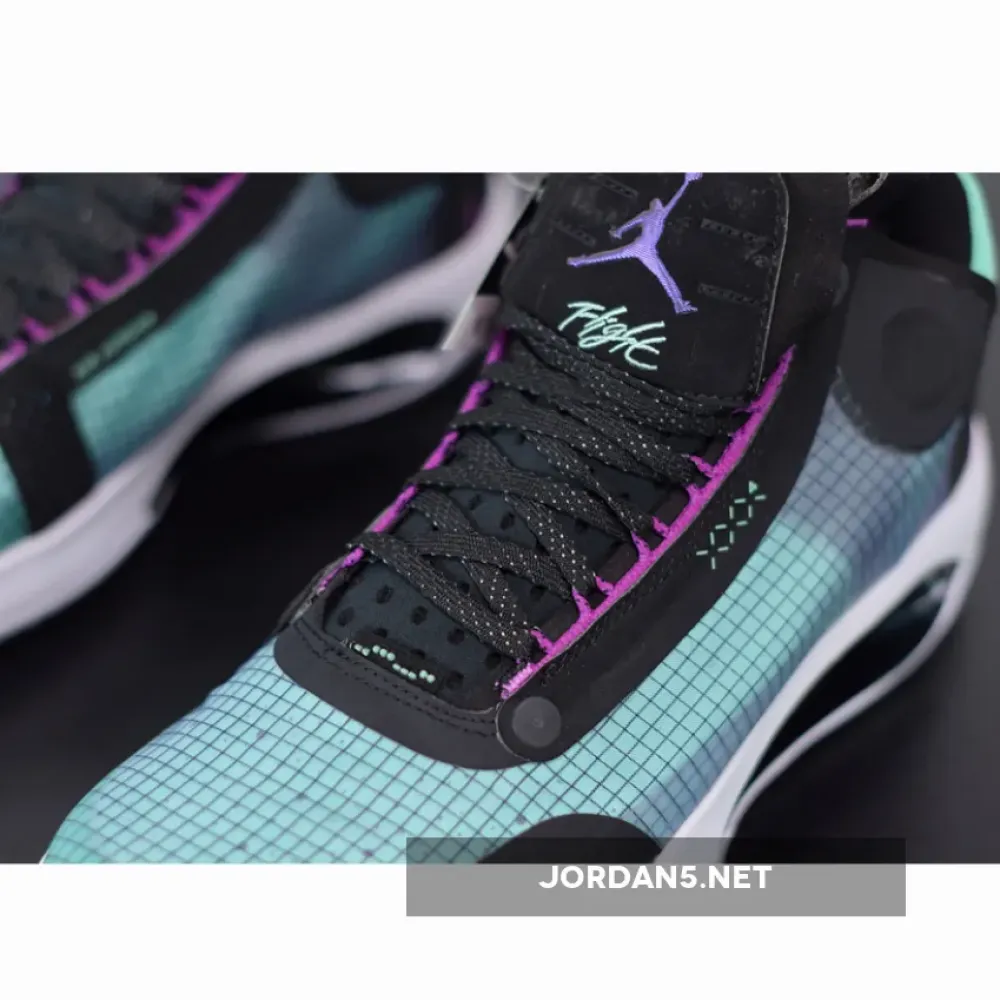 Air Jordan 34 Blue Void/Green Glow-Black-Metallic Silver AR3240-400