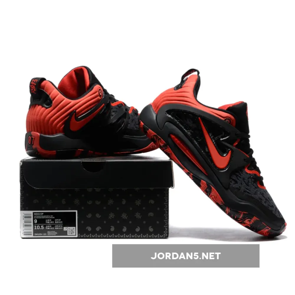 Nike KD 15 Black/University Red/Light Crimson  DC1975-003