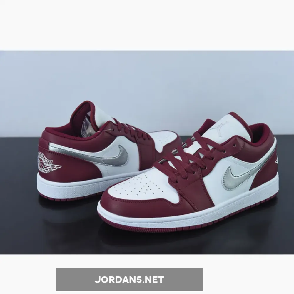 Air Jordan 1 Low White Bordeaux  553558-615