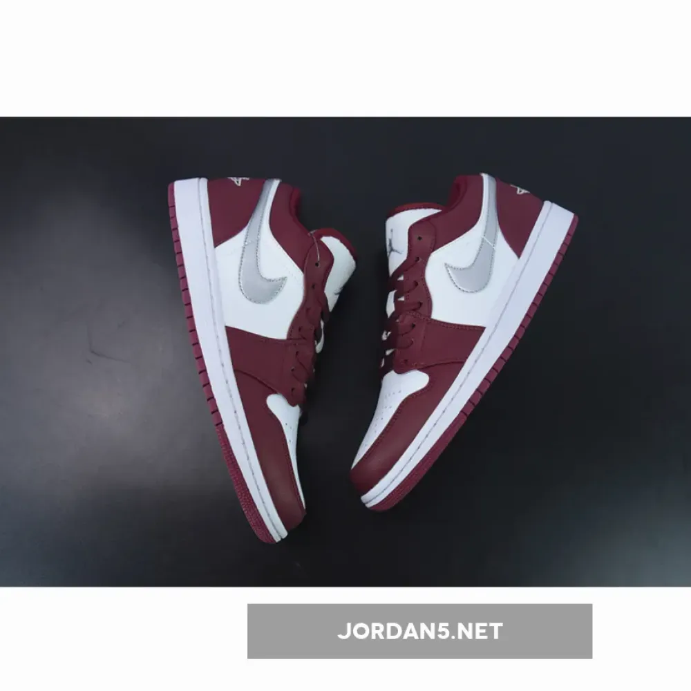Air Jordan 1 Low White Bordeaux  553558-615