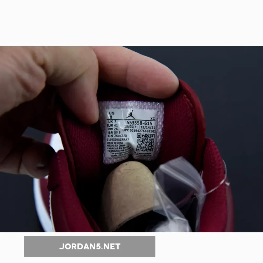 Air Jordan 1 Low White Bordeaux  553558-615