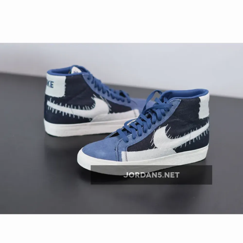 Nike SB Blazer Mid “Sashiko” Mystic Navy/Sail-Sail-Gum Light Brown CT0715-400
