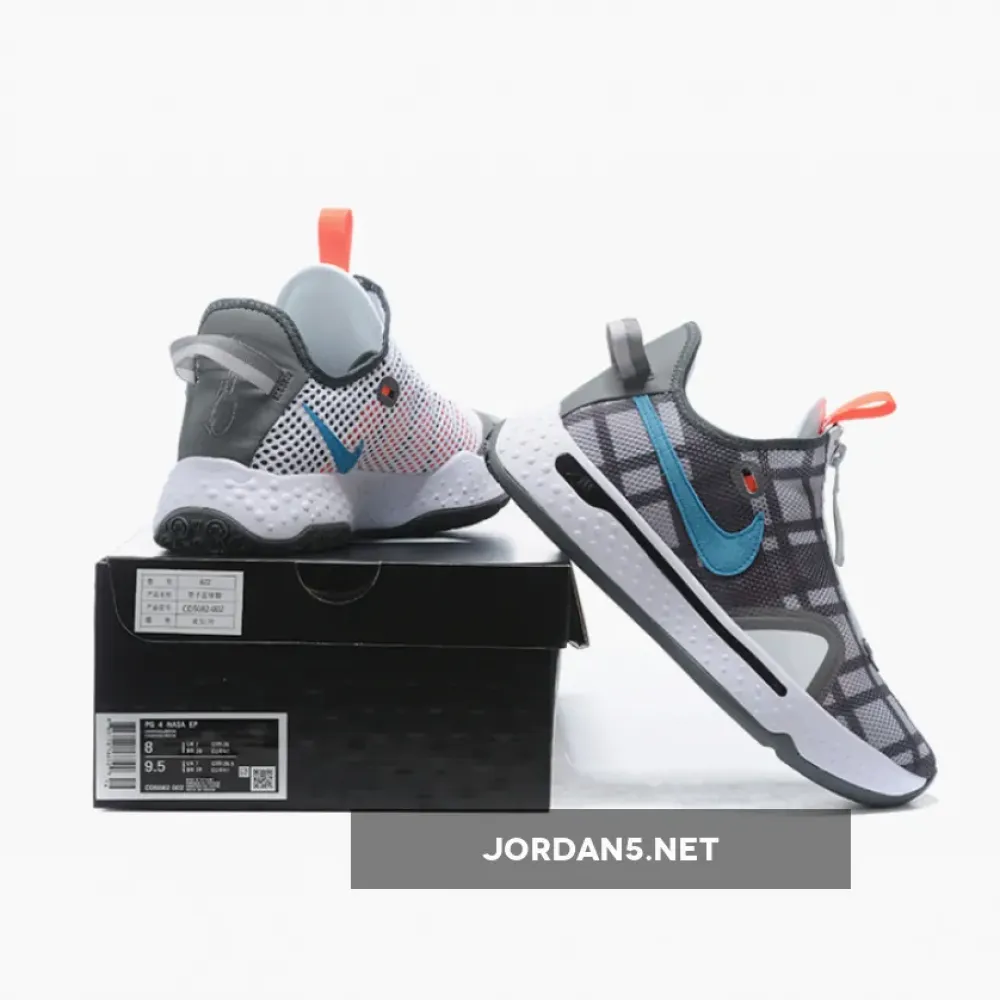 Nike PG 4 “Plaid” Football Grey/Laser Blue-Light Smoke Grey CD5079-002