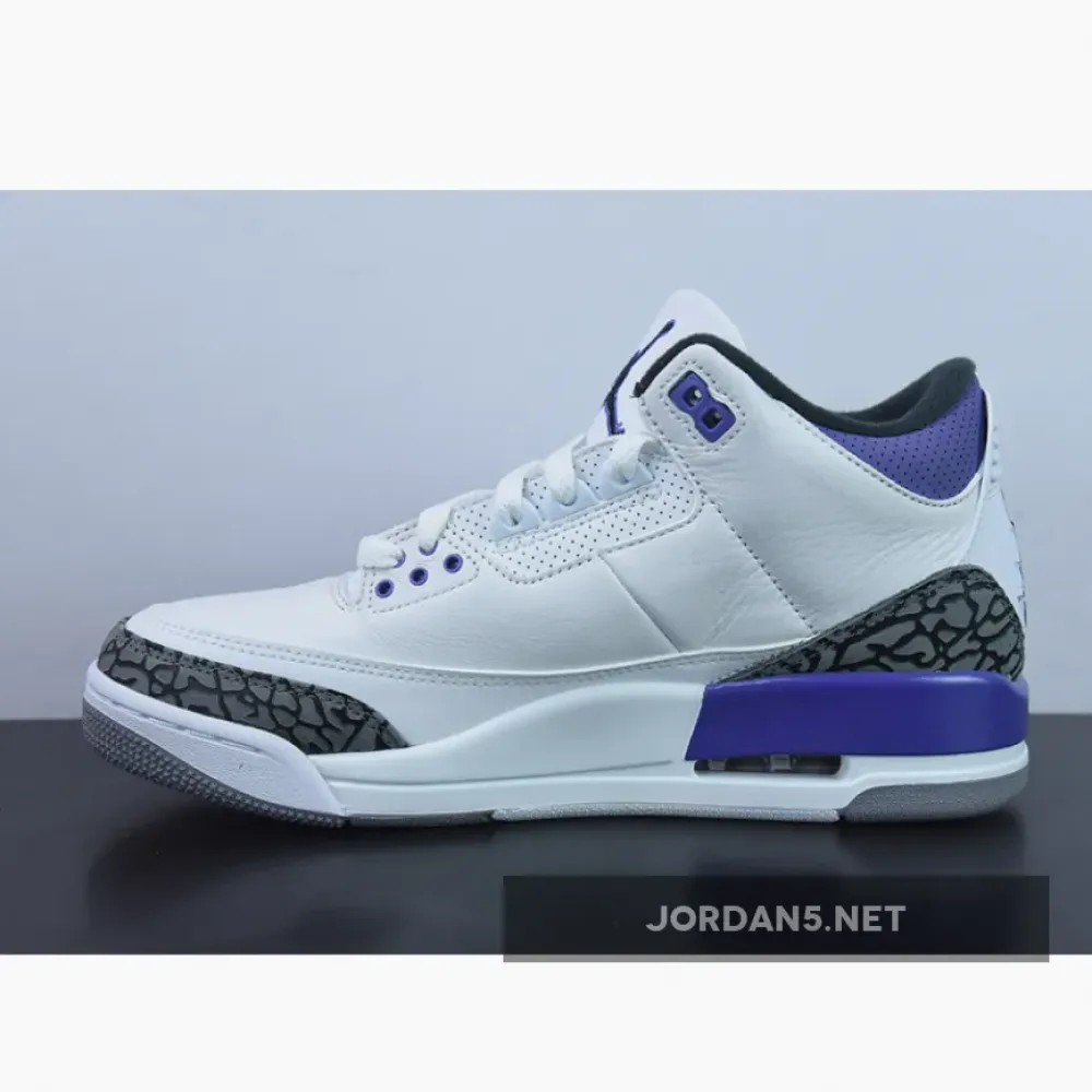 Air Jordan 3 White/Black-Dark Iris-Cement Grey CT8532-105
