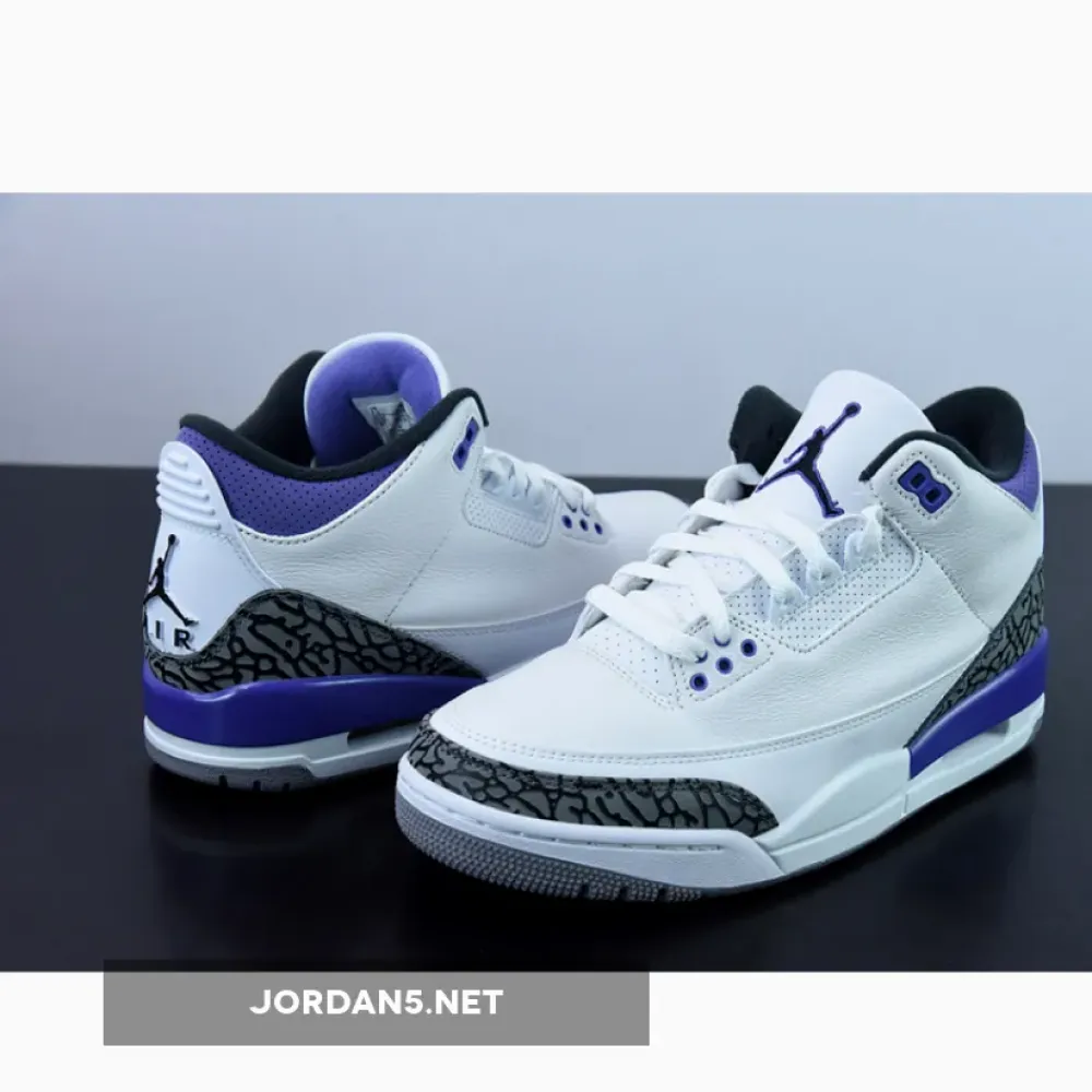 Air Jordan 3 White/Black-Dark Iris-Cement Grey CT8532-105