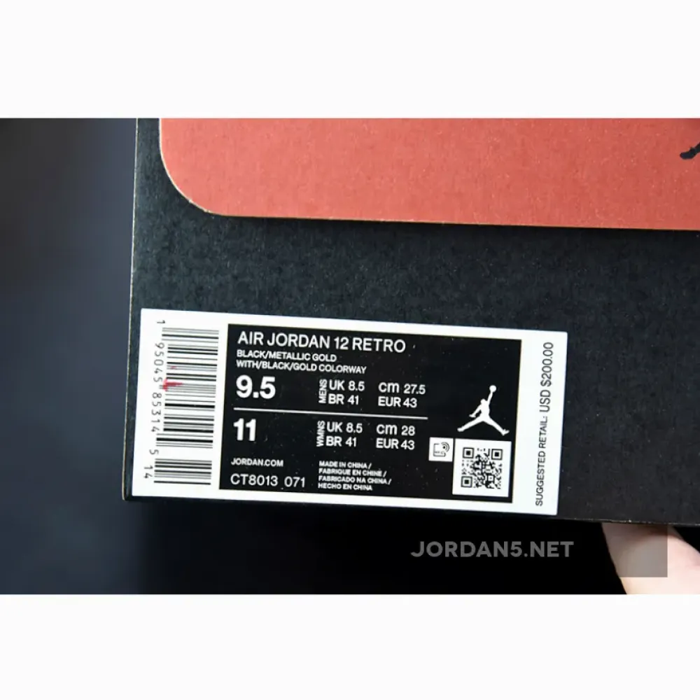 Air Jordan 12 Black Taxi  CT8013-071