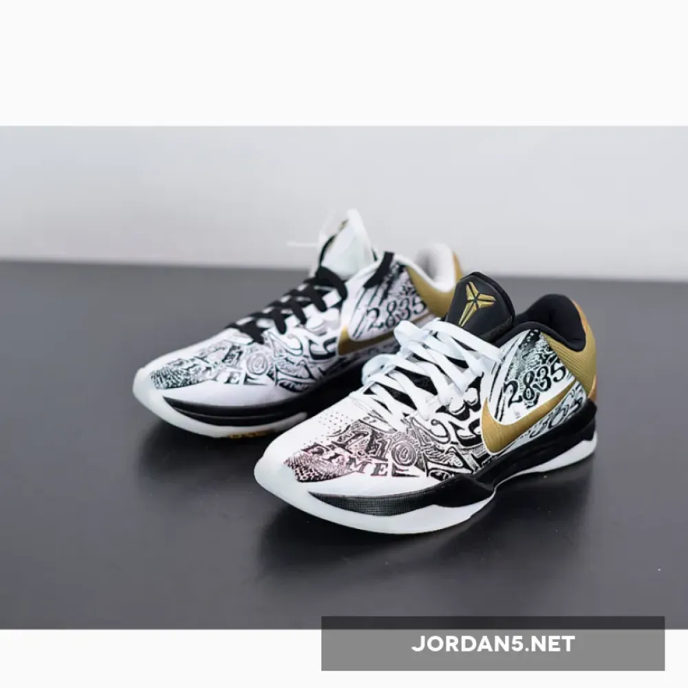 Nike Kobe 5 Protro “Big Stage” White/Metallic Gold-Black  CT8014-100