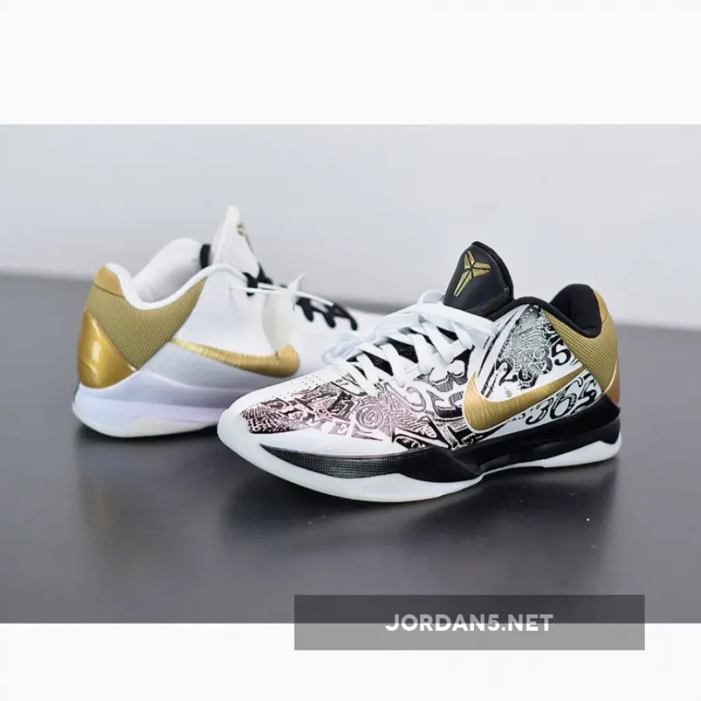 Nike Kobe 5 Protro “Big Stage” White/Metallic Gold-Black  CT8014-100