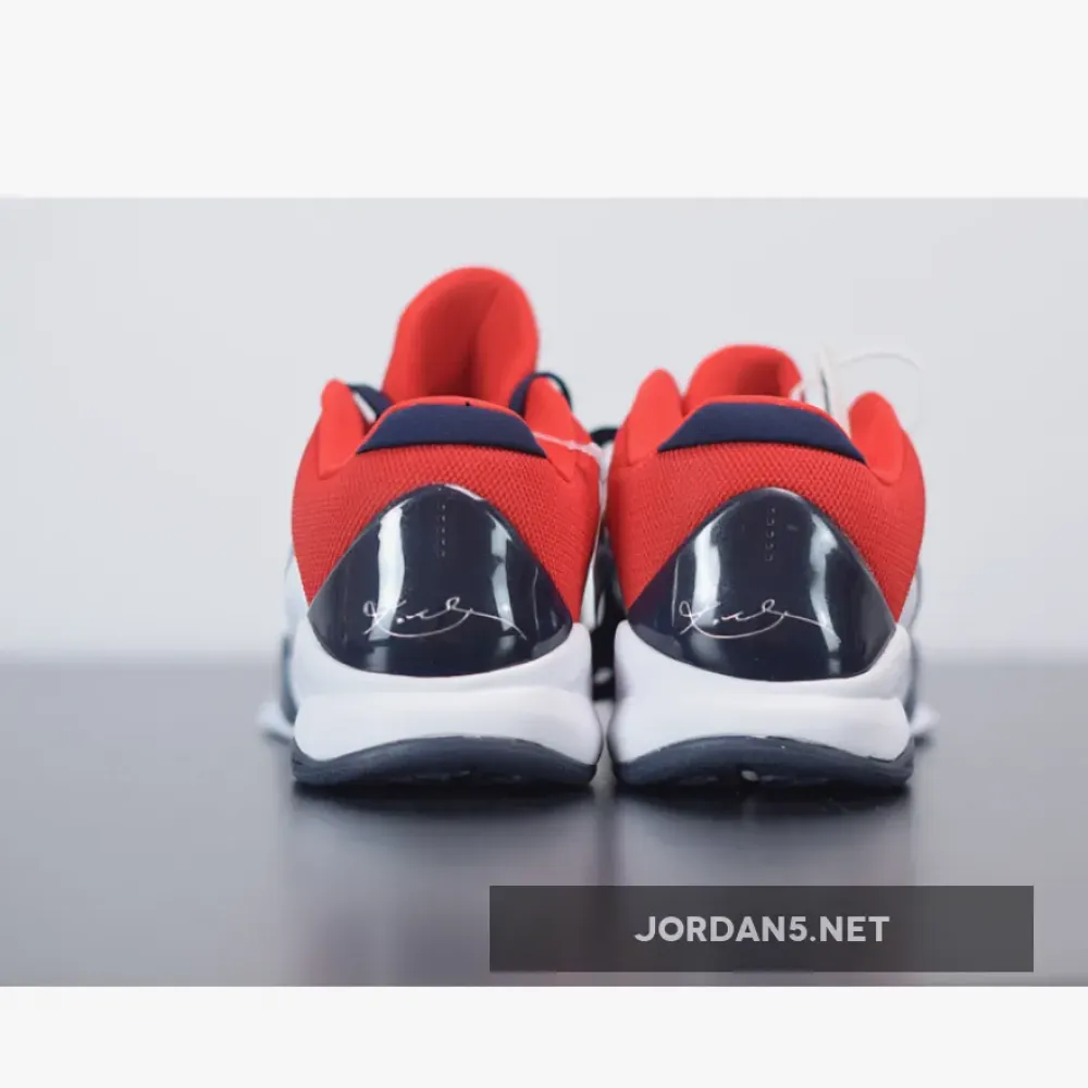 Nike Zoom Kobe 5 “USA” White/Obsidian-Sport Red  386429-103