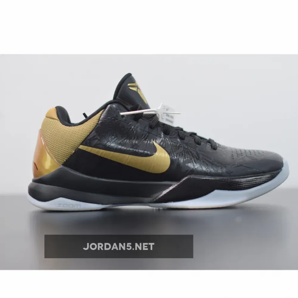 Nike Zoom Kobe 5 ‘Big Stage Away’ Black/Metallic Gold-White  386429-008