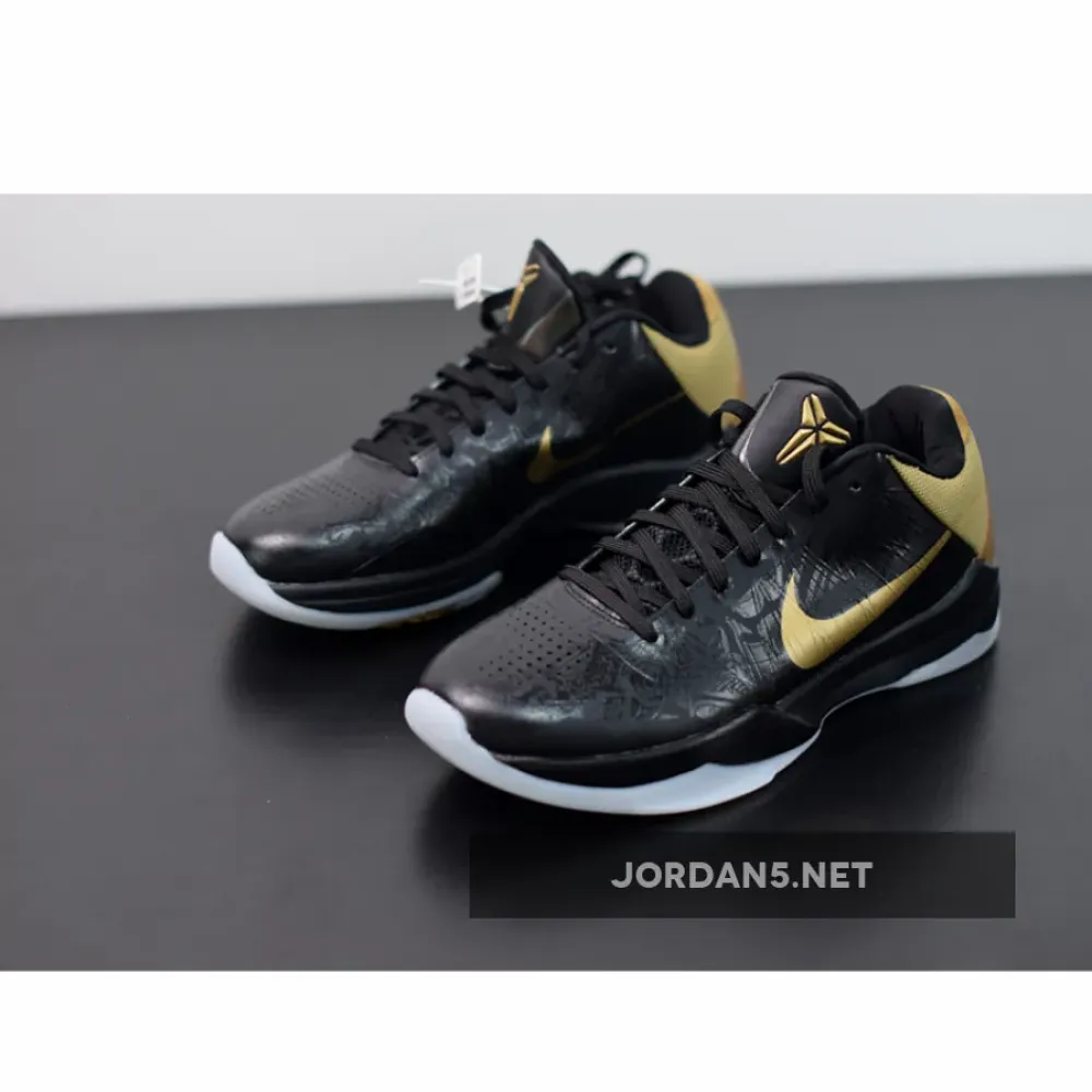 Nike Zoom Kobe 5 ‘Big Stage Away’ Black/Metallic Gold-White  386429-008