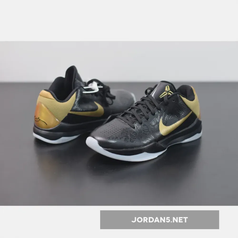 Nike Zoom Kobe 5 ‘Big Stage Away’ Black/Metallic Gold-White  386429-008