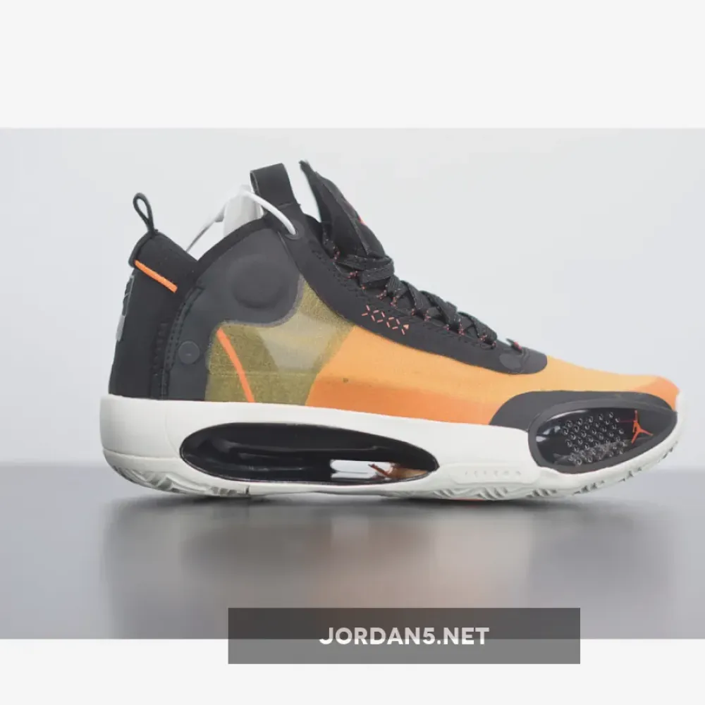Air Jordan 34 Amber Rise/Black-Sail-Metallic Silver  AR3240-800
