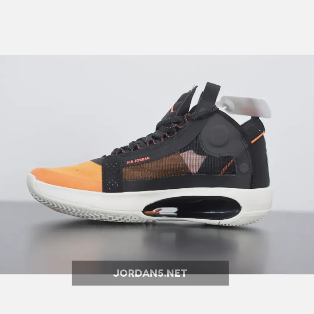 Air Jordan 34 Amber Rise/Black-Sail-Metallic Silver  AR3240-800