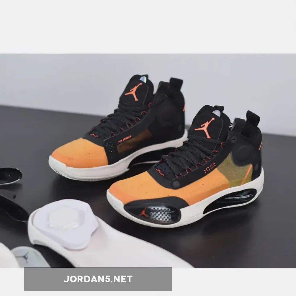 Air Jordan 34 Amber Rise/Black-Sail-Metallic Silver  AR3240-800