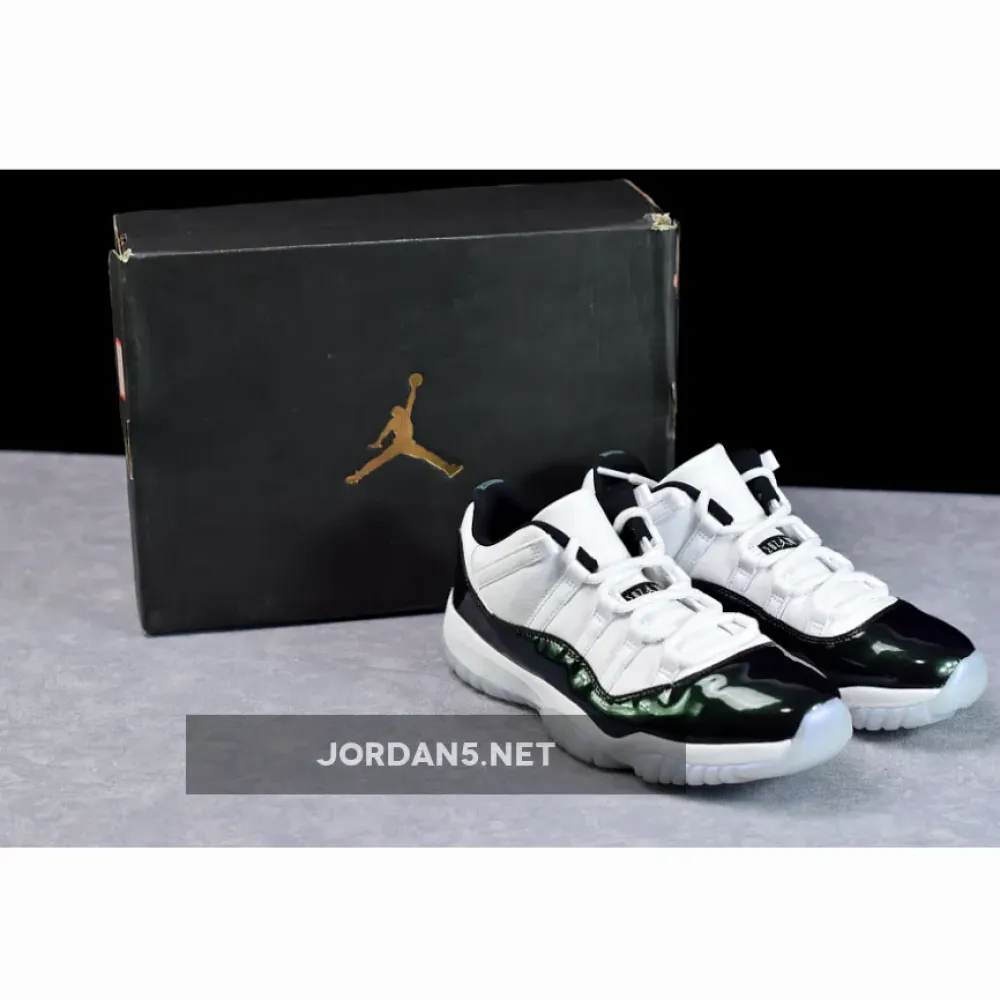 Air Jordan 11 Low “Easter” White/Emerald Rise-Black  528895-145