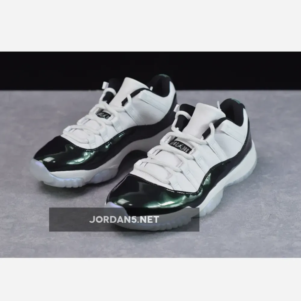 Air Jordan 11 Low “Easter” White/Emerald Rise-Black  528895-145