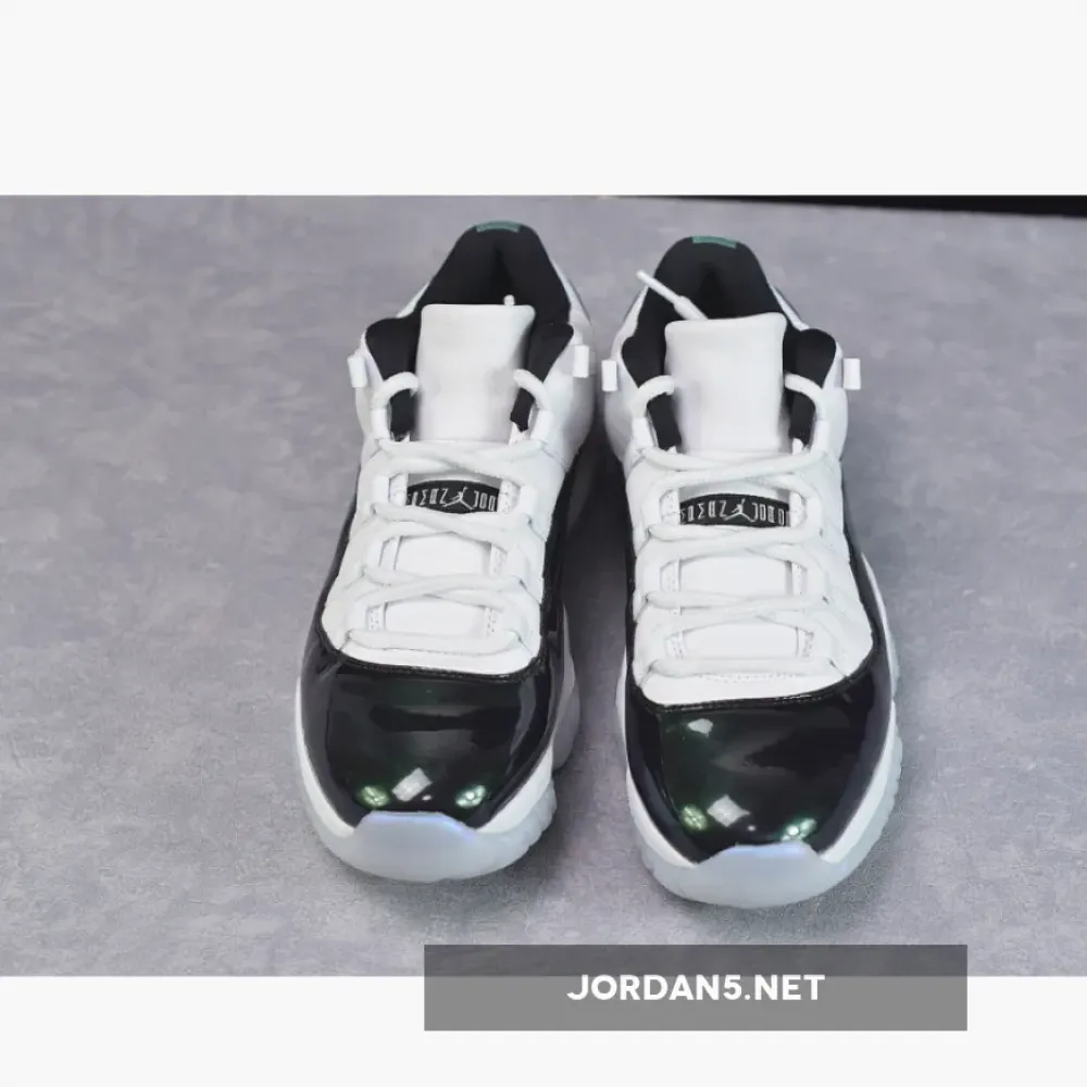 Air Jordan 11 Low “Easter” White/Emerald Rise-Black  528895-145