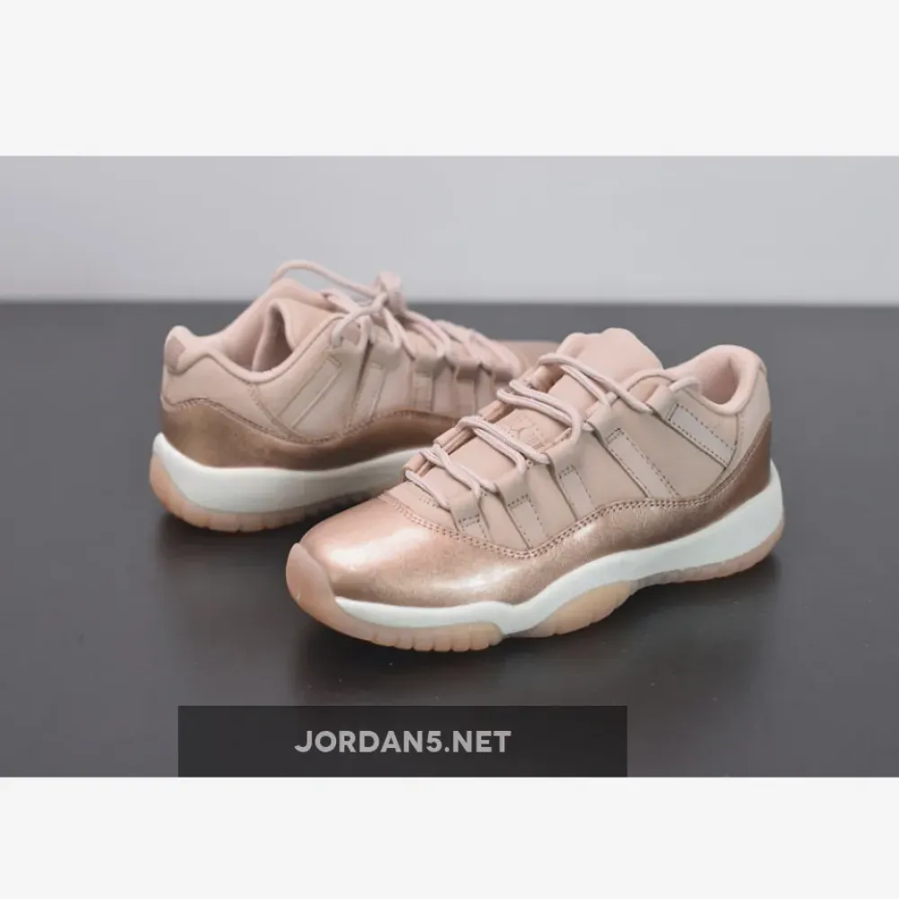 Air Jordan 11 Low GS “Rose Gold” Sail/Metallic Red Bronze-Gum Brown AH7860-105