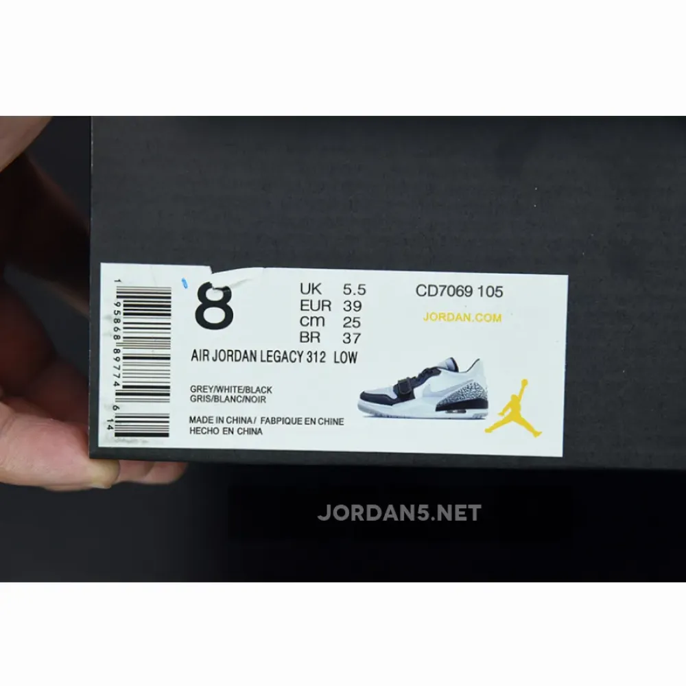 Jordan Legacy 312 Low “Light Smoke Grey”  CD7069-105