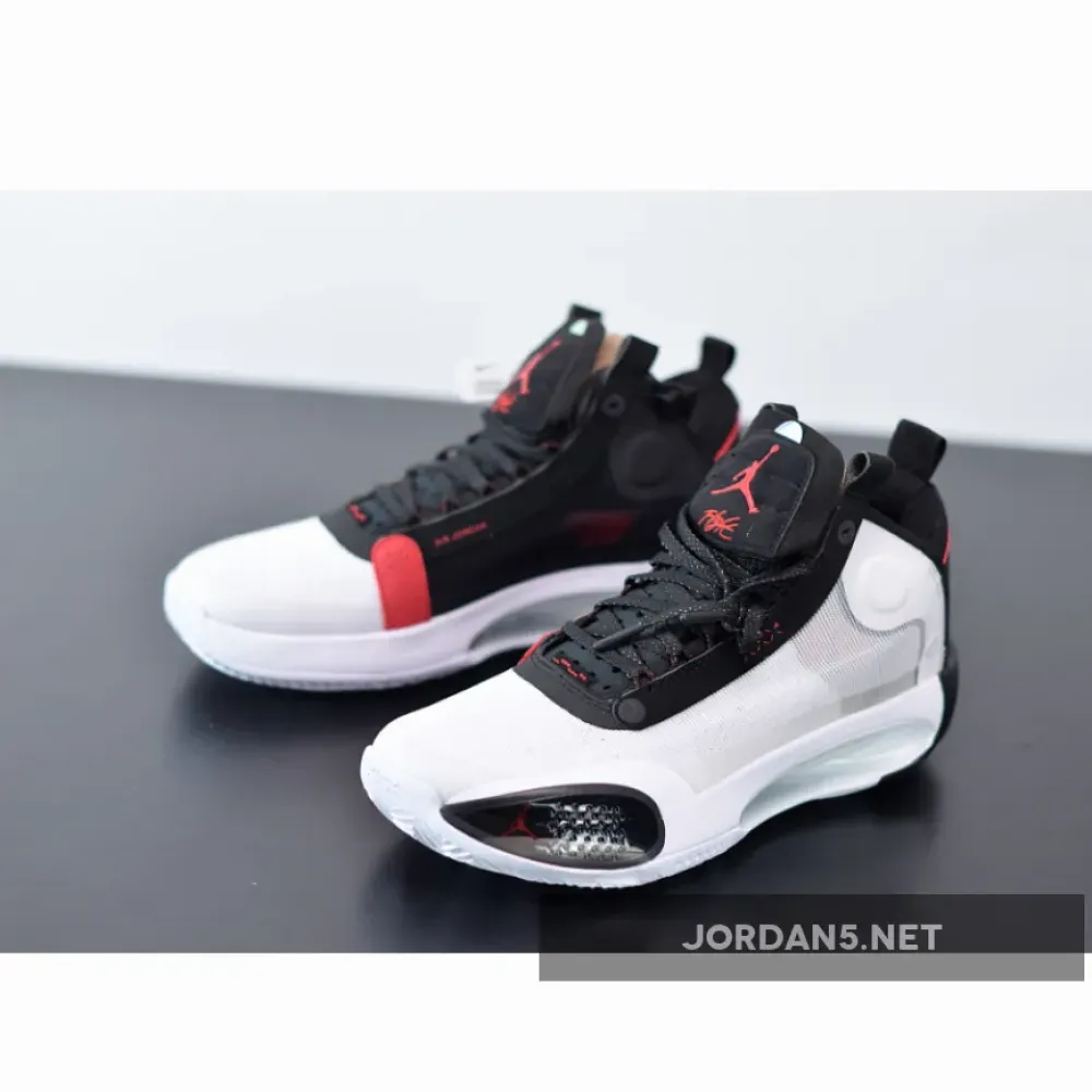 Air Jordan 34 “Bred” White/Orbit Red  AR3240-100