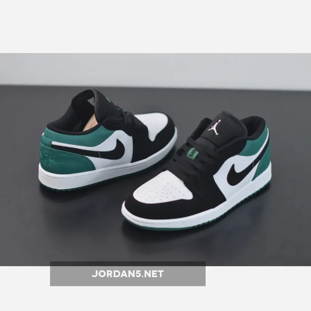 Air Jordan 1 Low White/Black-Mystic Green  553558-113