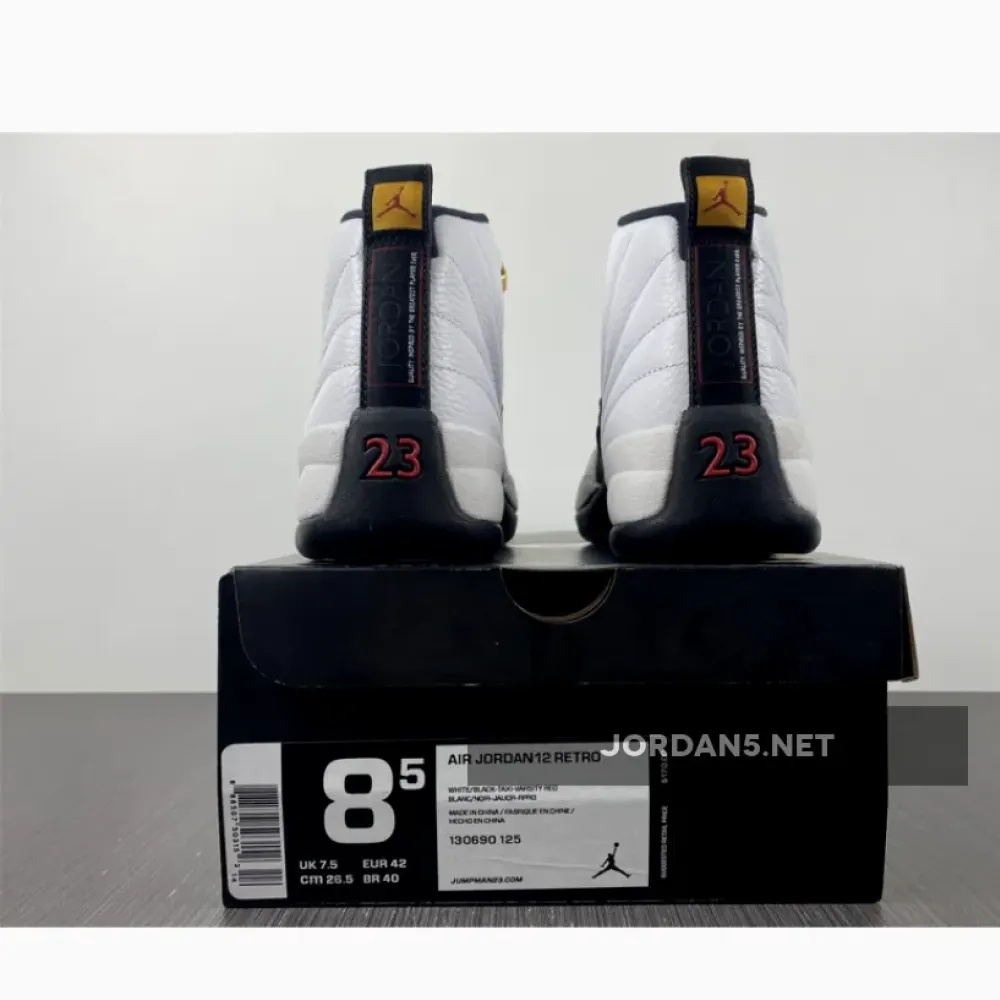 Air Jordan 12 ‘Taxi’ White/Black-Taxi-Varsity Red  130690-125