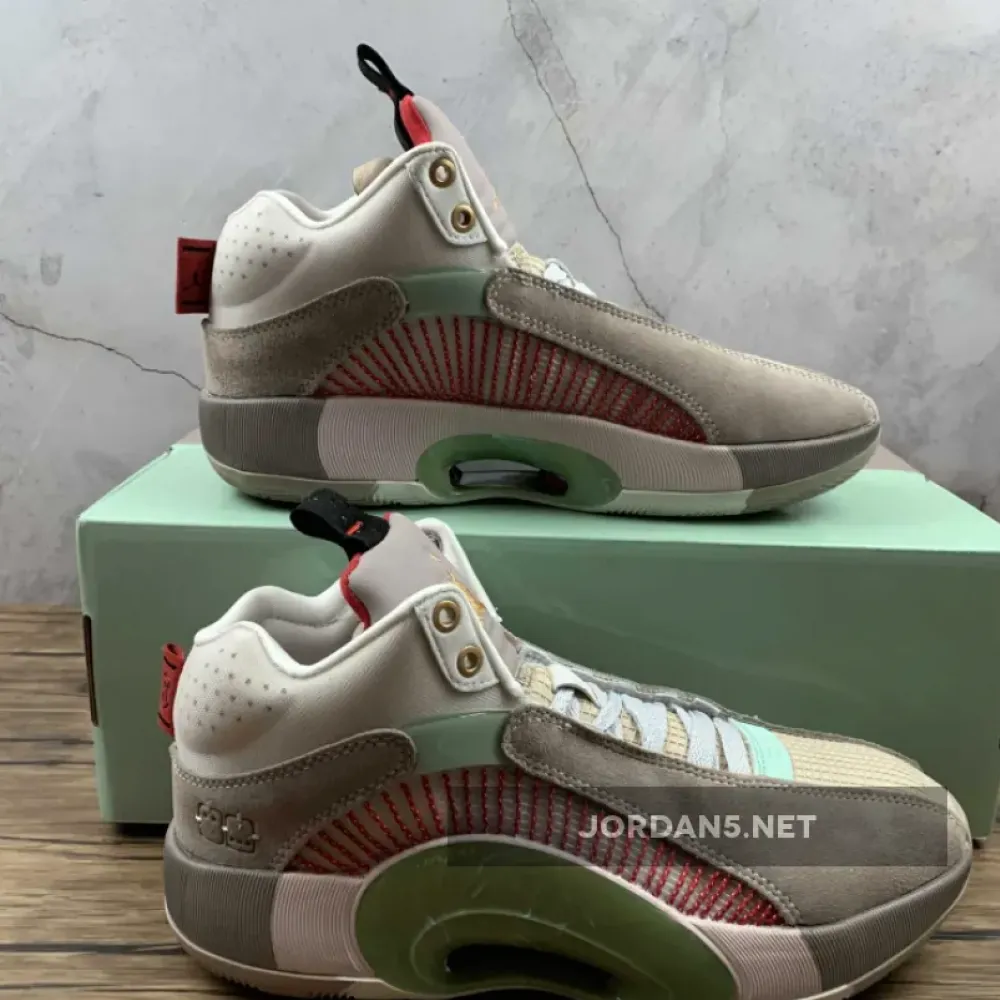 Clot x Air Jordan 35 Sepia Stone/Metallic Gold-Desert Sand  DD9322-200