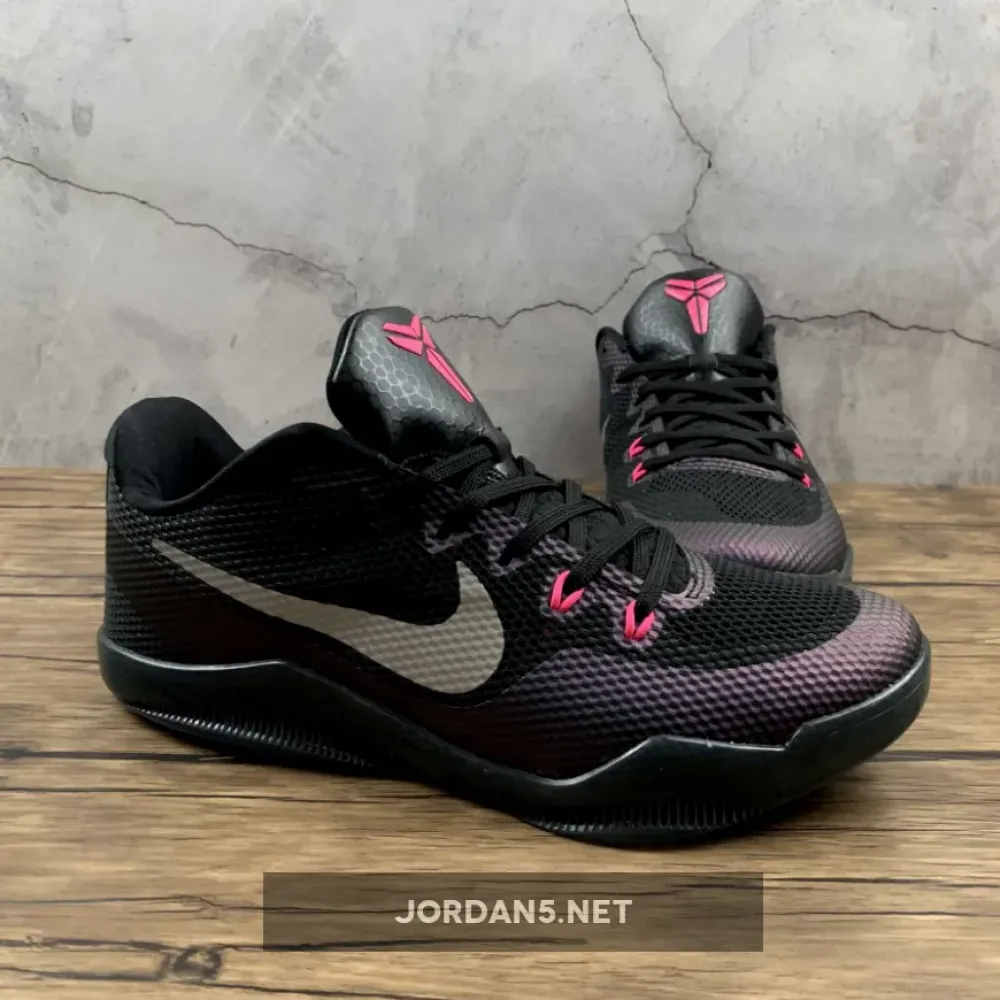 Nike Kobe 11 Low “Invisibility Cloak” Black/Hyper Pink-Metallic Silver  836184-005