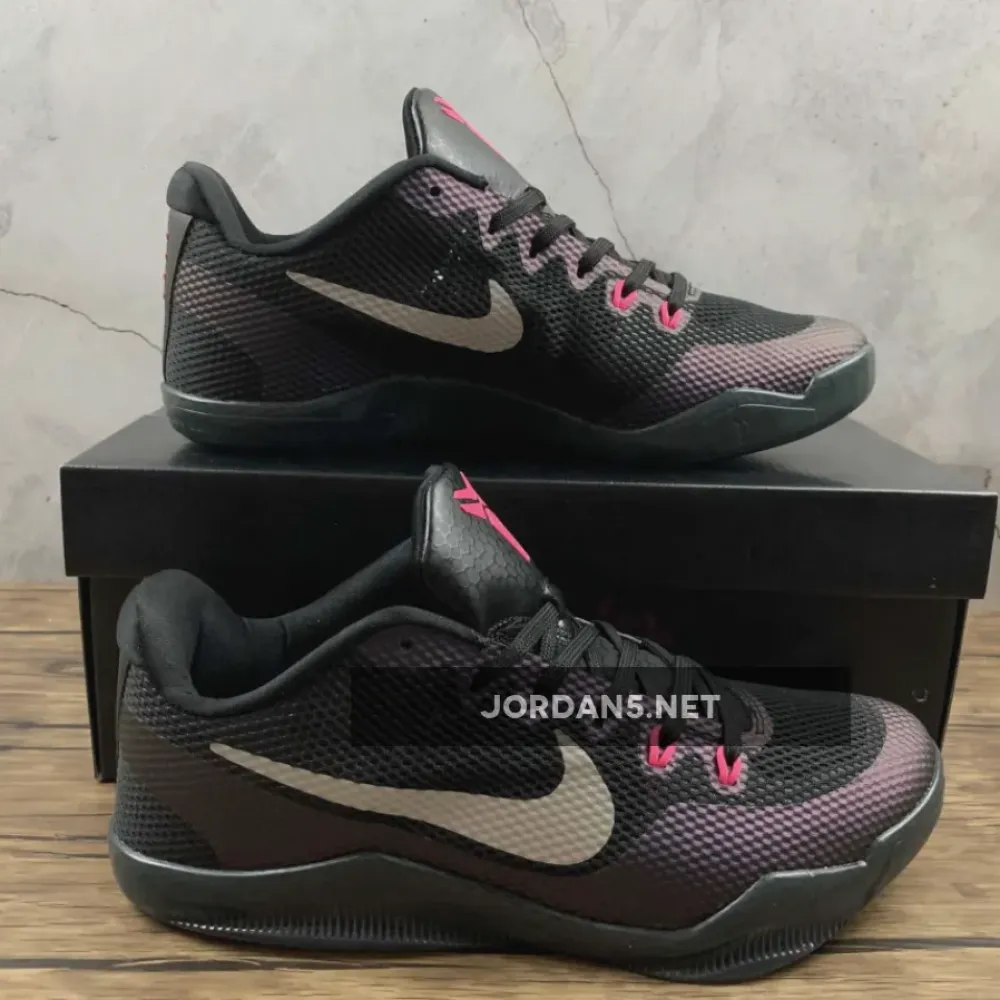 Nike Kobe 11 Low “Invisibility Cloak” Black/Hyper Pink-Metallic Silver  836184-005