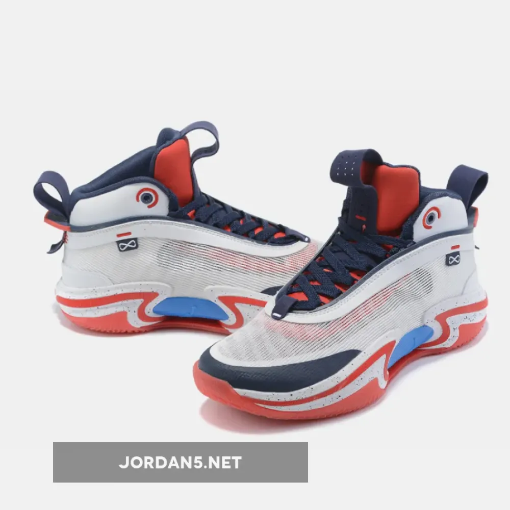 Air Jordan 36 White Red Blue Navy