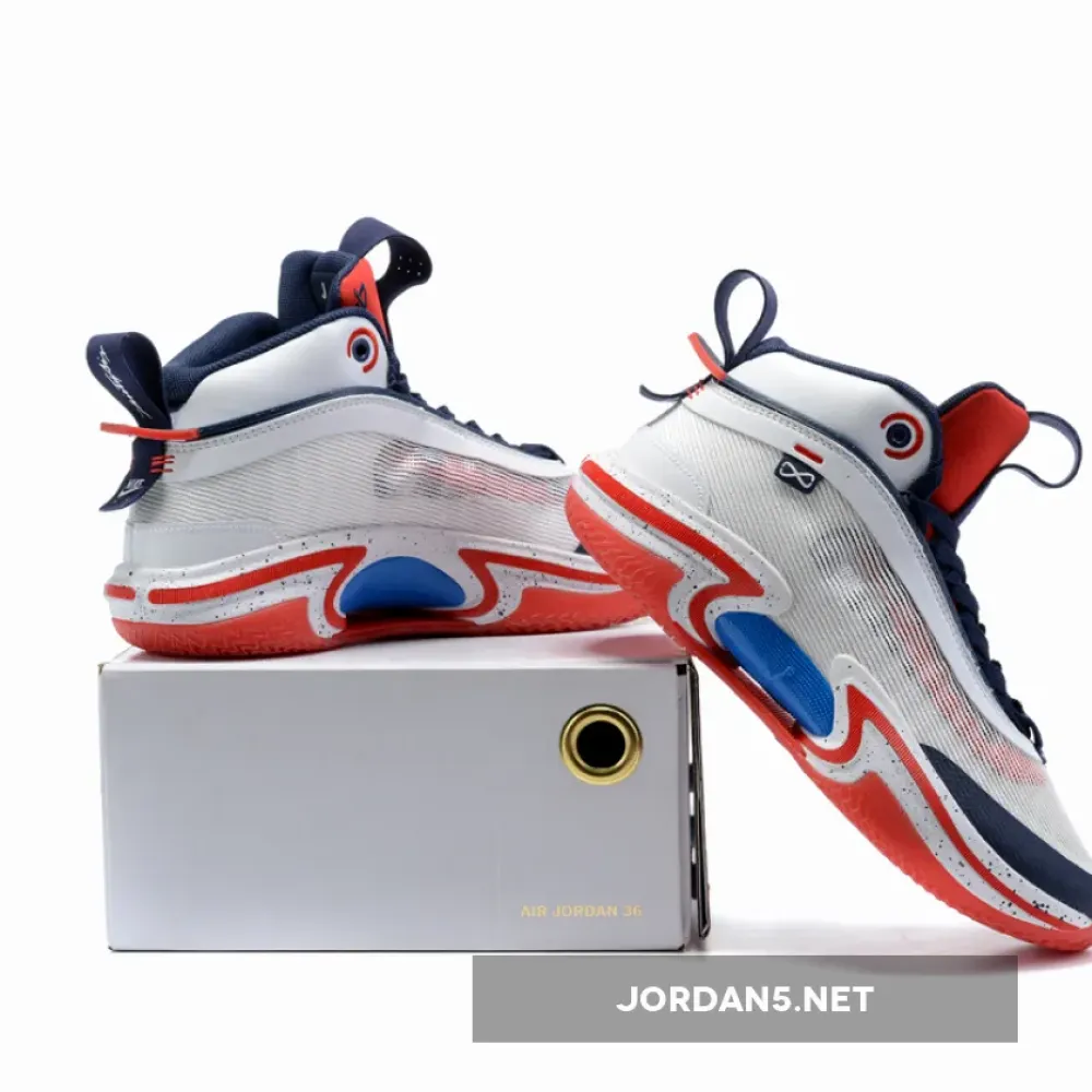 Air Jordan 36 White Red Blue Navy