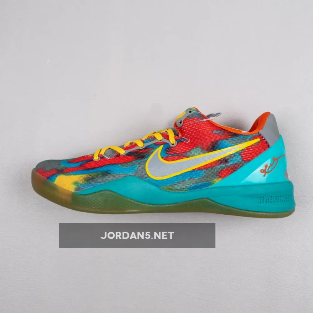 Nike Kobe 8 System ‘Venice Beach’ Grey/Metallic Silver-Tour Yellow  555286-002