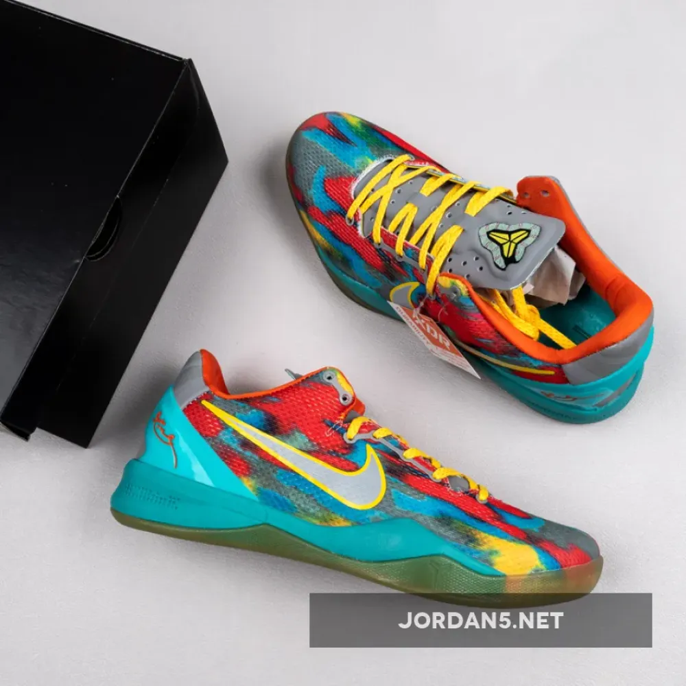 Nike Kobe 8 System ‘Venice Beach’ Grey/Metallic Silver-Tour Yellow  555286-002