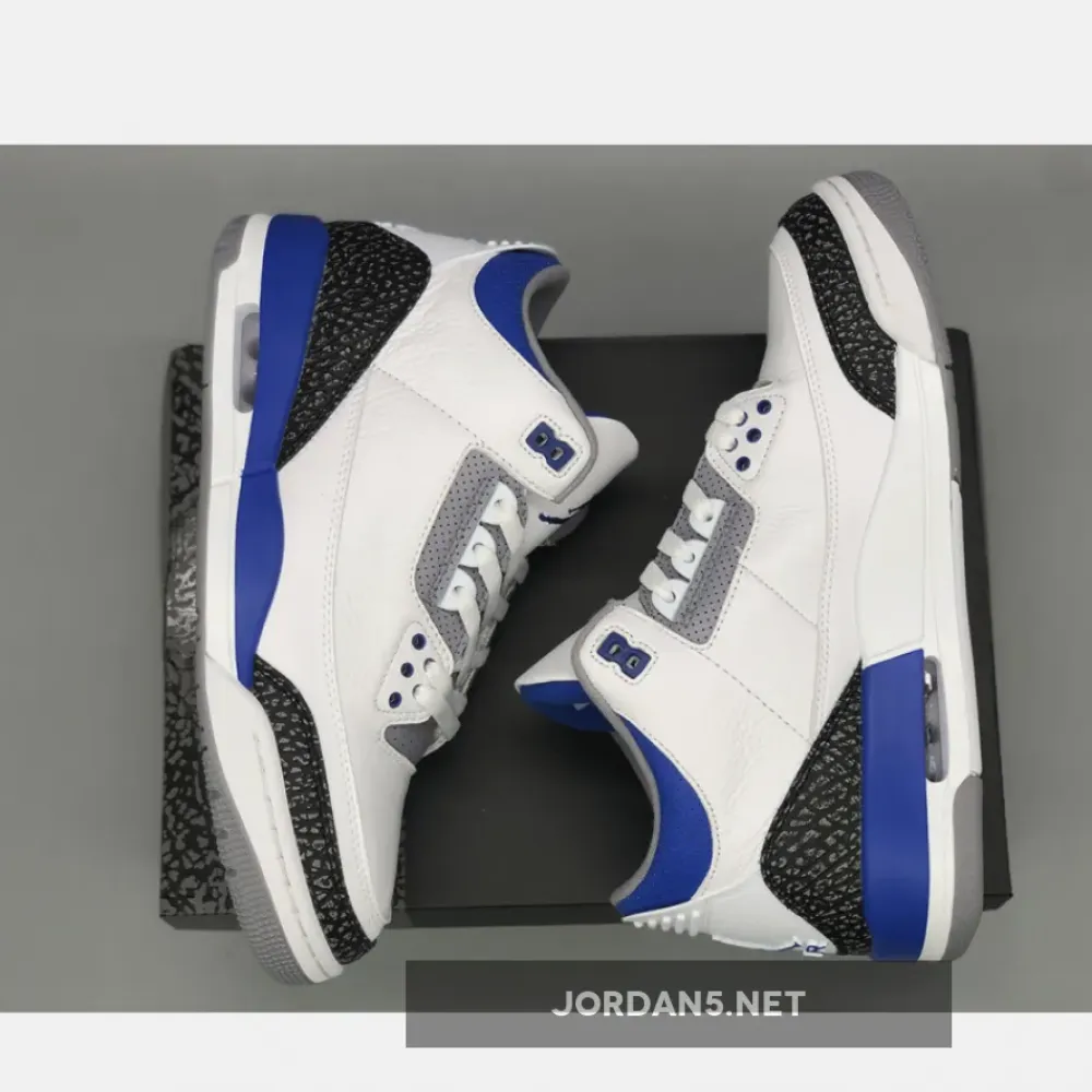 Air Jordan 3 White/Black-Cement Grey-Racer Blue  CT8532-145