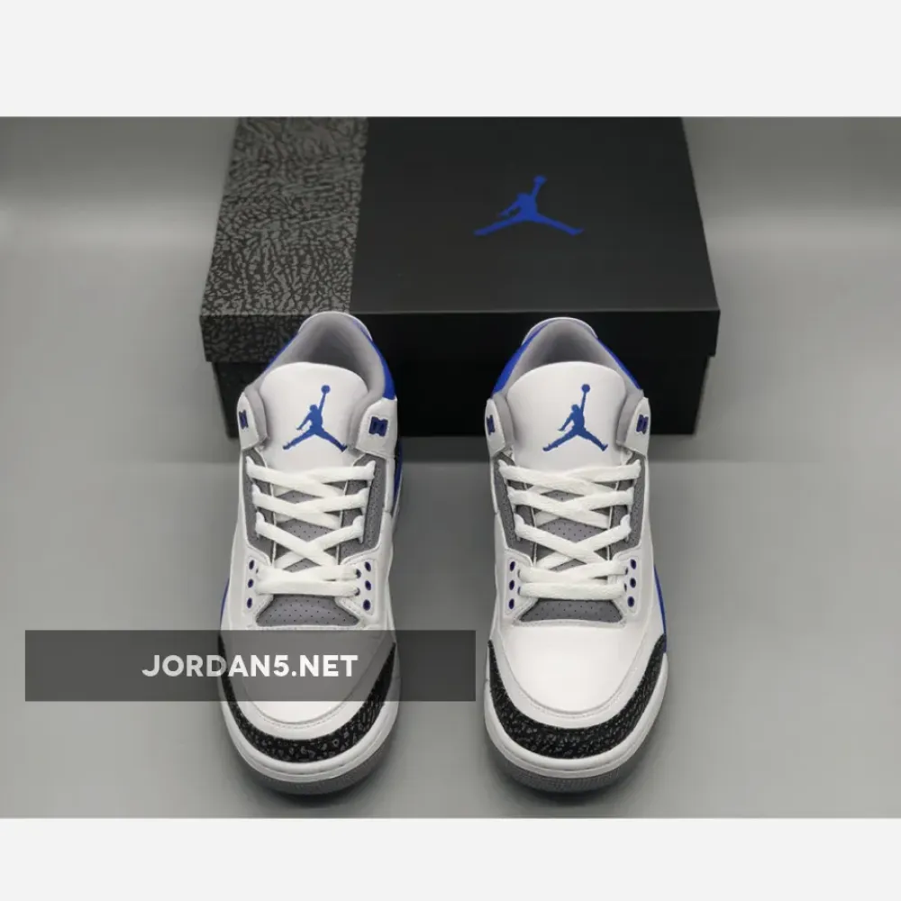 Air Jordan 3 White/Black-Cement Grey-Racer Blue  CT8532-145